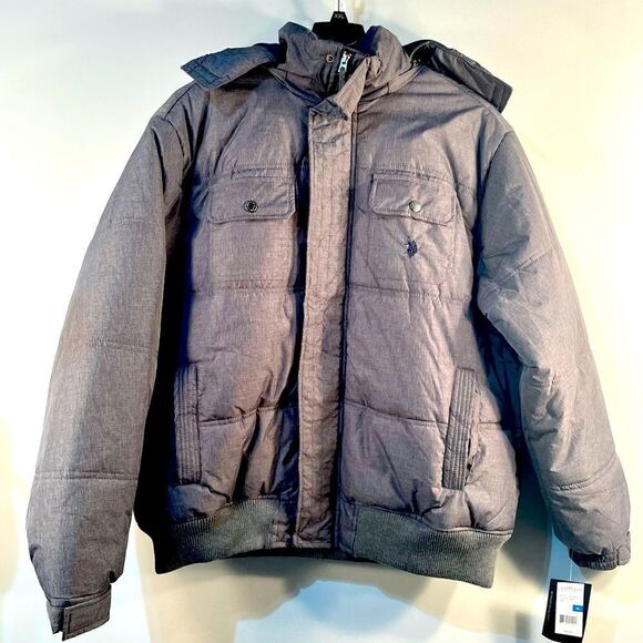 US POLO ASSN DARK GRAY WINTER JACKET SIZE XL NWT